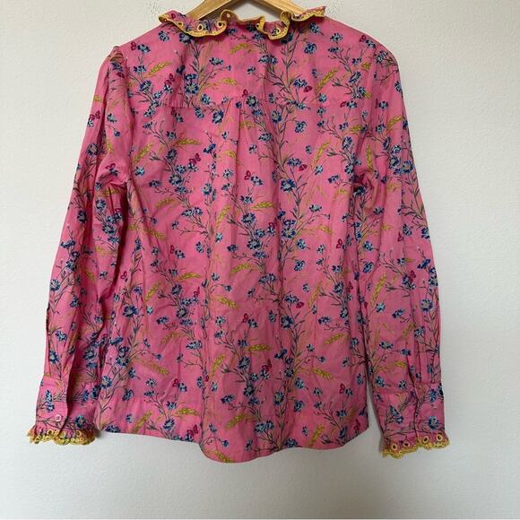 J.Crew Liberty Fabric Top Womens Small Pink Floral Cotton Poplin Feminine - Picture 4 of 4